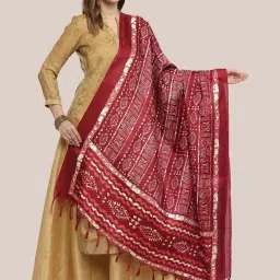 Dupatta Bazaar Maroon Printed Dupatta image 1