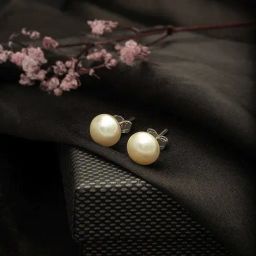 Silberry 92.5 Sterling Silver Swarovski Cream Pearl 6mm Earrings for Women-image-89