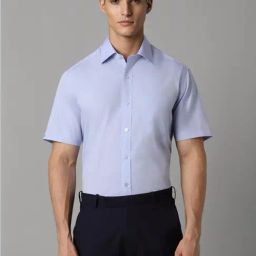 Louis Philippe Blue Regular Fit Texture Shirt-picture-30
