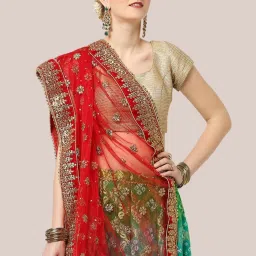 Dupatta Bazaar Red Zari Work Dupatta image 3