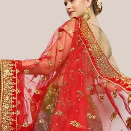 Dupatta Bazaar Red Zari Work Dupatta image 4