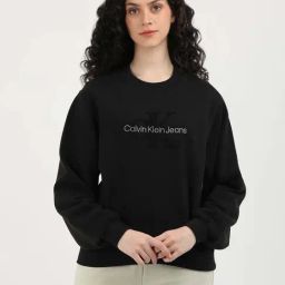 CALVIN KLEIN JEANS Black Cotton Logo Work Sweatshirt-picture-41