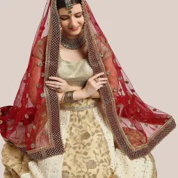 Dupatta Bazaar Maroon Zari Work Dupatta image 4