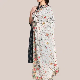 Dupatta Bazaar White Embroidered Dupatta image 3