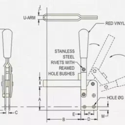 Toolfast Hold Down Toggle Clamp Capacity 100 kg VHDT-26-U-BS image 2