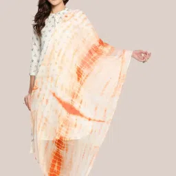 Dupatta Bazaar Peach Tie & Dye Dupatta image 1