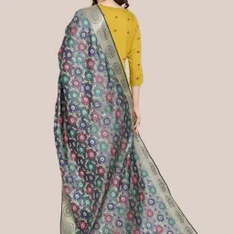 Dupatta Bazaar Grey Woven Pattern Dupatta image 2