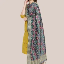 Dupatta Bazaar Grey Woven Pattern Dupatta image 3