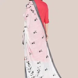 Dupatta Bazaar White Floral Print Dupatta image 2