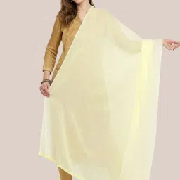 Dupatta Bazaar Lemon Yellow Cotton Dupatta image 1