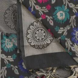 Dupatta Bazaar Black Woven Pattern Dupatta image 5
