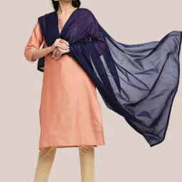 Dupatta Bazaar Navy Cotton Dupatta image 4