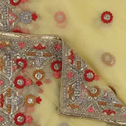 Dupatta Bazaar Lemon Yellow Zari Work Dupatta image 5