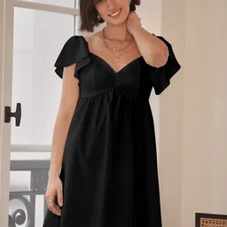 DressBerry Women V-Neck A-Line Above Knee Dress-20
