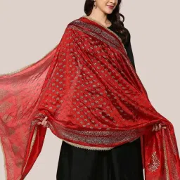 Dupatta Bazaar Red Zari Work Dupatta image 4