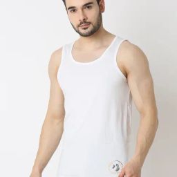 Underjeans by Spykar WHITE 100% Cotton Solid Regular Fit Vests-image-57