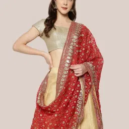 Dupatta Bazaar Red Embroidered Dupatta image 3