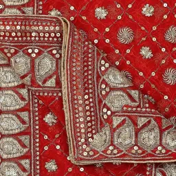 Dupatta Bazaar Red Embroidered Dupatta image 5