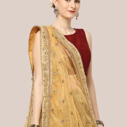 Dupatta Bazaar Gold Zari Work Dupatta image 5