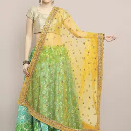 Dupatta Bazaar Mustard Zari Work Dupatta image 1