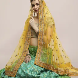 Dupatta Bazaar Mustard Zari Work Dupatta image 4