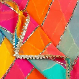 Dupatta Bazaar Multicolor Striped Dupatta image 5