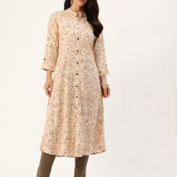 Amukti White Rayon Printed Three-Quarter Sleeves Kurta-picture-43