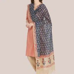 Dupatta Bazaar Navy Cotton Printed Dupatta image 3