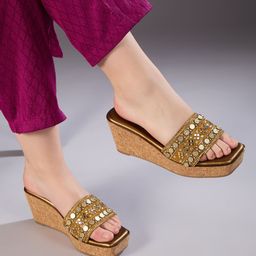 Inc 5 Women Embellished Wedge Heel Sandal-36