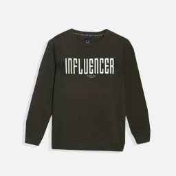 Allen Solly Kids Green Printed Regular Fit Sweatshirt-image-19