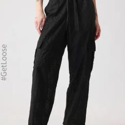 GAP Black Solid Cargo Pants-image-39