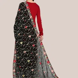 Dupatta Bazaar Black Embroidered Dupatta image 2