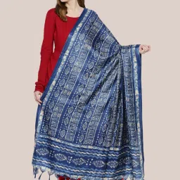 Dupatta Bazaar Blue Printed Dupatta image 1