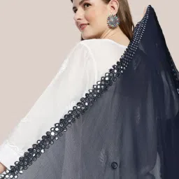 Dupatta Bazaar Navy Dupatta image 4