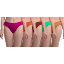 AROUSY Purple & Green Cotton Bikini Panties - Pack Of 5-image-31