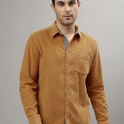 Iconic Men Spread Collar Solid Cotton Casual Shirt-19