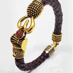 Divine souvenirs Gold Leather Bracelet-17
