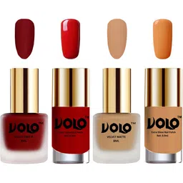 VOLO Set Of 4 Velvet Matte & Extra Shine Nail Polish-8 ml & 9.9 ml Each Shade 22-42-36-50 image 1