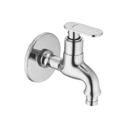 Jabra Washing Bib Cock Leaf Series Brass Chrome Finish Wall Mount Silver-image-77
