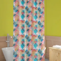 ArtzFolio Beige & Pink Printed Waterproof Shower Curtain-image-87