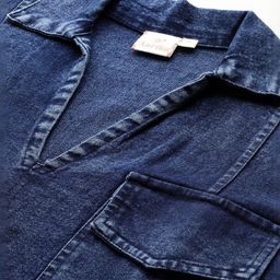 BAESD Cotton Denim Shirt Style Crop Top-picture-12