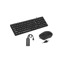 ENTER Pinnacle Pro Wired Keyboard, Cursor Wired Mouse & U4P USB Hub Combo Set (Black)-10