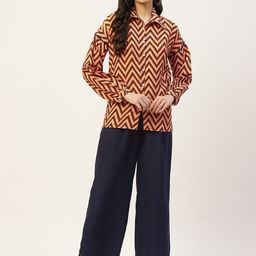 Belle Fille Women Printed Shirt with Trousers-image-32