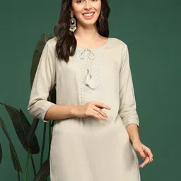 SHOWOFF Mirror Work Kurta-image-5