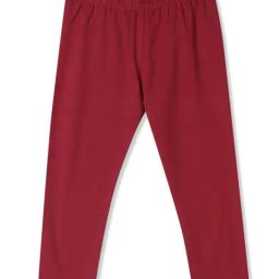 Donuts Kids Maroon Solid Leggings-image-45