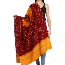 Exotic India Women Bandhani Embroidered Shawl-26