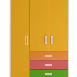 Adona Fiona 3 Door Premium MDF Wardrobe With 3 Drawers - Multicolour-image-62