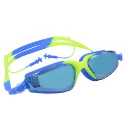 Spanker Dual Shaded Aqua Wide View Swim Goggles with Ear Plugs - Blue-14