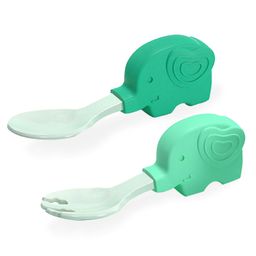 Bembika Baby Training Spoon Elephant Shape Spoon Baby Silicone Training Spoon For Baby - Green-20