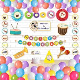 Untumble Music Theme Paper Fan kit For Kids Birthday Party Supplies Combo Pack - Pack of 56-image-63